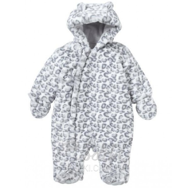 Комбинезон зимний Mothercare Серебристый леопард